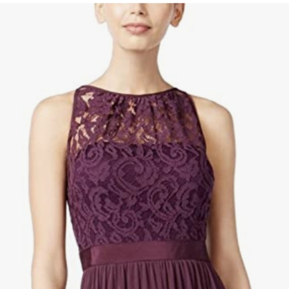 Adrianna Papell purple sleeveless maxi lace bodice formal dress sz 2 - Picture 5 of 13